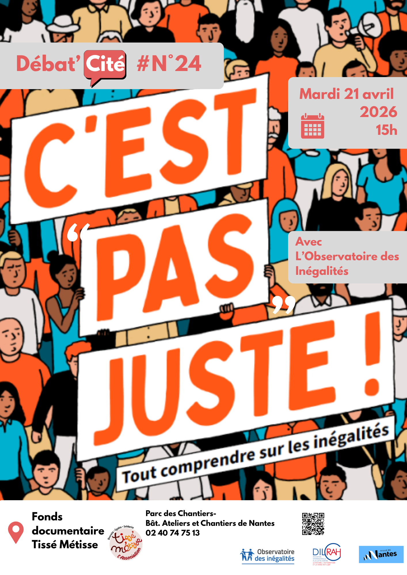 Couverture de DEBAT'CITE #24 et TEMPS DE JEU : avec Constance Monnier de l'Observatoire des in&eacute;galit&eacute;s